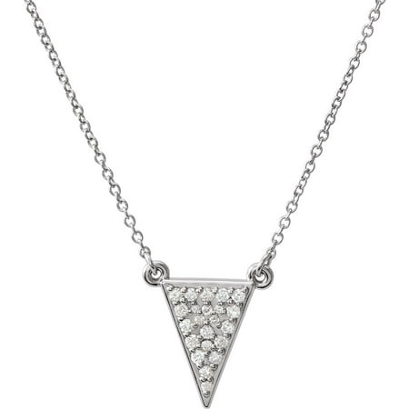 Diamond Triangle Necklace - Platinum 1/5 Ct Diamond Triangle 16