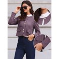thumbnail image 2 of DARING DIVA Women's Collarless Long Sleeve Outerwear Faux Suede Jacket XL Purple, 2 of 6