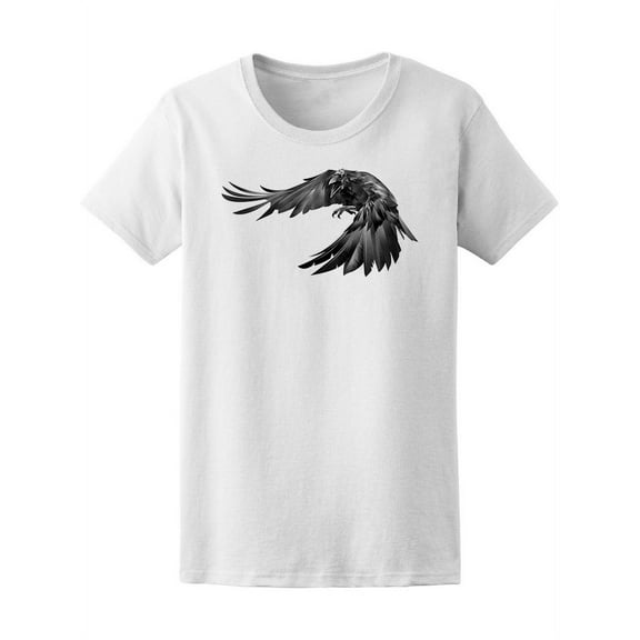 Cool Grunge Crow Flying T-Shirt Women -Image by Shutterstock, Female XX-Large