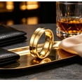 thumbnail image 6 of Rynsito Men's Ring Stainless Steel Wedding Bands Simple Ring for Men Women, Yellow, Size 10, 6 of 6