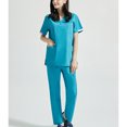 thumbnail image 4 of Womens Nurse's Uniform Sets Usmixi 2 Piece Scrubs Set for Women V Neck Short Sleeve Nurse's Tunic Tops with Pocket Long Pant Lounge Set Casual Solid Working Suits Under $5, 4 of 4