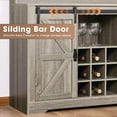 thumbnail image 2 of SNYNUXX Farmhouse Coffee Bar Cabinet, Storage Buffet Table with Wine Rack and Sliding Barn Door, Gray, 2 of 7