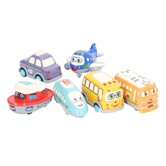 Coches modelo NikouMX 6 Piezas Juego de coches de dibujos animados Coches de juguete con retroceso