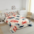 thumbnail image 2 of Sea Animal Comforter Set Full Crab Lobster Bedding For Teens Shark Fish Prawn Retro Background Bedding Comforter Sets Blue Red Ocean Life Bedroom Decor Lightweight Duvet Insert, 2 of 5