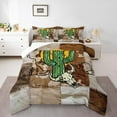 thumbnail image 2 of Erosebridal Cartoon Cactus Bedding Twin Comforter Set, Western Cow Print Duvet Insert, Cowboy Cowgirl Comforters & Duvets, Lightweight Room Decorative, 2pcs, 2 of 8