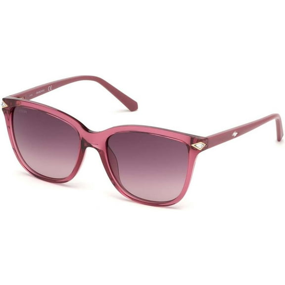 Swarovski Women's Sunglasses Shiny Pink Frame with Gradient Bordeaux Lens