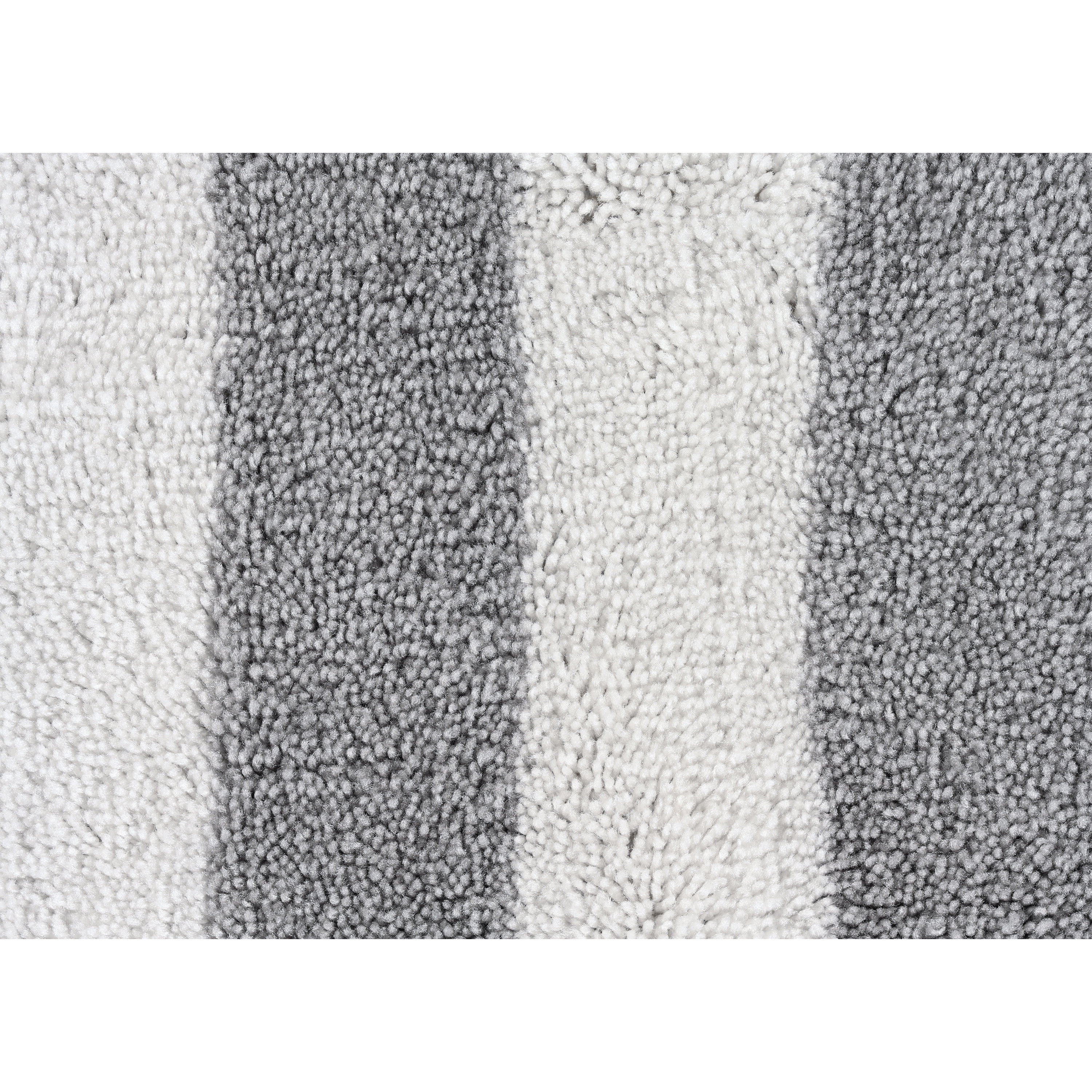 Garland Rug Beach Stripe Washable Silver/White Bathroom Rug, 21" x 34"