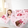 thumbnail image 4 of Feelyou Love Heart Bow-tie Twin Comforter Sets, Princess Pink Fashion Bedding Set, 2pcs, 4 of 8