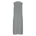 thumbnail image 5 of YuXingFu Dresses for Women Maxi Crew Neck Plus Size Womens Dress Sleeveless Solid Color Long Casual Summer Gray M, 5 of 8