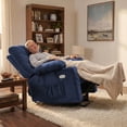 thumbnail image 2 of MCombo Regular Power Lift Recliner Chair with Extended Footrest for Elderly People, Fabric 7287 (Navy Blue, Regular), 2 of 9