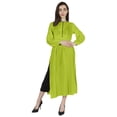 thumbnail image 5 of Moomaya Solid Hook & Eye Kurta Dress For Womens Long sleeves Indian Ethnic wearKurti, 5 of 7