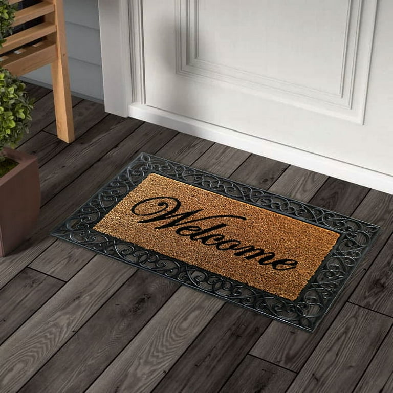 Mainstays Recycled Rubber Sisal Soho Paw Doormat, 18 x 30