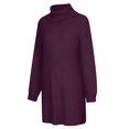 thumbnail image 6 of Daznico Women's Turtleneck Sweater Dress,Women Casual Solid Long Sleeve Sweater Dress Turtleneck Sweater Pullover Dress,Size S, 6 of 7