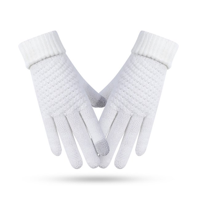 Los guantes de invierno para damas que montan puntos de calor se refieren a guantes de punto gruesos con pantalla táctil de color sólido MFZFUKR CPB-SSW1542-3