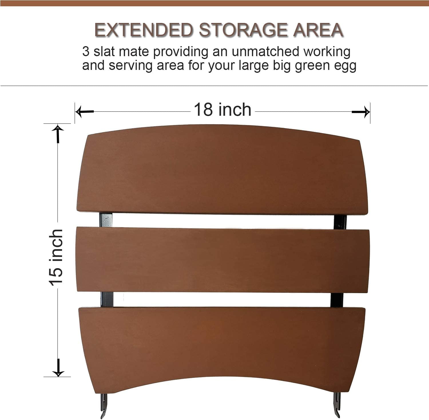 Side Shelves for Large 3 Slat Grill Mates Large Green Egg Kamado Grill