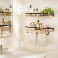 thumbnail image 2 of Estanterías de baño AMADA HOMEFURNISHING flotantes con toallero, juego de 2, 2 of 7