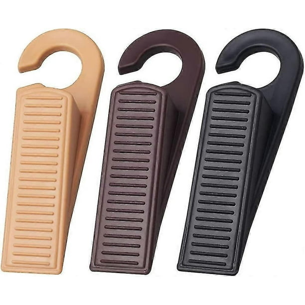 Door Stopper Wedges, Rubber Hook Door Stopper Door Wedge Holds Doors Open and Prevent The Lock-Outs, 3 Pack