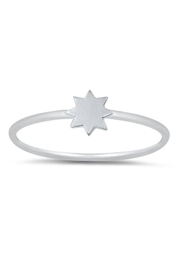 Flat Sun Burst Ring .925 Sterling Silver Band Jewelry Female Male Unisex Size 7