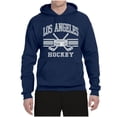 thumbnail image 2 of Wild Bobby City of Los Angeles Hockey Fantasy Fan Sports Unisex Hoodie Sweatshirt, Navy, Medium, 2 of 5