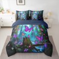 thumbnail image 2 of Homewish Mystic Purple Butterfly Bedding Comforter Set 7pcs for Teens, Dreamy Jungle Animal Queen Bedding Sets, Tree Plant Reversible Queen Sheet Sets, Super Cozy Room Decor, 2 of 7