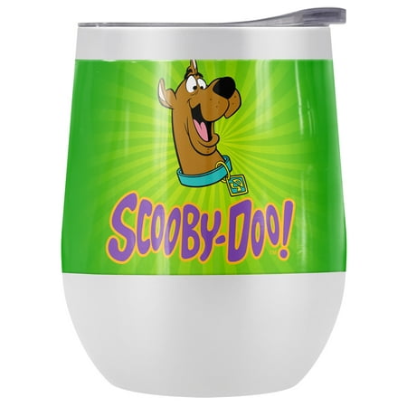 

Scooby Doo! Official Burst 12 OZ Stemless Wine Tumbler Stainless Steel Travel Cup|Lake Tumbler|Insulated with Leak Resistant Slide-Lock Lid White