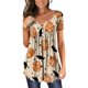 thumbnail image 1 of Puntoco - Camiseta de manga corta para mujer con cuello en V y estampado floral Puntoco Puntoco-505, 1 of 7