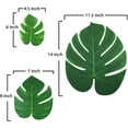 thumbnail image 2 of 90 hojas artificiales de palma tropical para decoración de fiestas, Monstera, hoja verde grande falsa para decoraciones de fiestas hawaianas, cumpleaños en la playa de la jungla (3 tamaños) Adepaton WRJM-49, 2 of 7