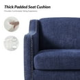 thumbnail image 5 of Upholstered Accent Chairs Set of 2 Modern Boucle Fabric Armchairs Home Wooden Legs Nailhead Trim Living Room Navy, 5 of 7