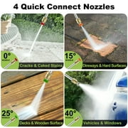 Firstness Electric Pressure Washer, Power Washer w/ 26 ft Hose, 4 Quick Connect Nozzles, High Pressure Cleaning Machine with Foam Cannon, Portable to Clean Patios, Cars, Fences, Driveways