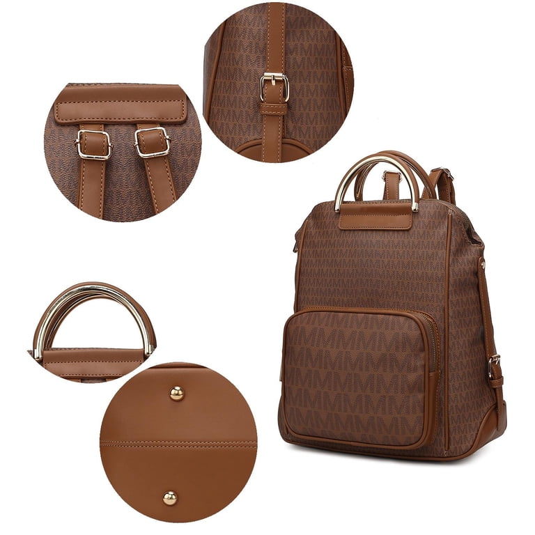 MKF COLLECTION YAYA PLAID BACKPACK COGNAC BROWN TAN NEW WITH TAGS Mkf Collection | Bags | Mkf Collection Yellow Black  main image 3
