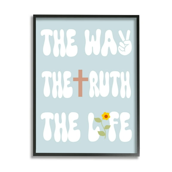 Stupell Industries Retro Religious Phrase Botanical & Floral Painting Black Framed Art Print Wall Art, 11 x 14