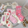 thumbnail image 2 of Pink Flower Women Socks Fashion Cute Sweet Harajuku Cotton Socks Casual Korea Japanese Kawaii Girls Calcetines, 2 of 9