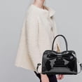 thumbnail image 3 of LHSHID Shiny Women Handbag Patent Leather Bowknot Purse Charm Glossy Top-Handle Satchel Tote Fashion Shoulder Bag, 3 of 7