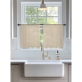 thumbnail image 3 of Sheer Curtains 45 Inch Length 2 Panels Set for Kitchen, Vintage Cream Semi Sheer Curtains for Windows, Farmhouse Retro Beige Solid Color Voile Window Treatments Rod Pocket Curtain, 3 of 7