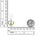 thumbnail image 7 of Gem Stone King 925 Sterling Silver and 10K Yellow Gold Green Peridot and White Lab Grown Diamond Keren Hanan Heart Shape Pendant Necklace for Women (1.11 Cttw, Pear Shaped 8X6MM, with 18 inch Chain), 7 of 7