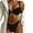 Black, variant on Women's Ribbed Underwire Bikini High Cut Bikini V Notch Smocked Swimwear Butterfly Print High Leg Bikini Swimsuit