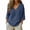 746#Navy, variant on Women's Cotton Linen Blend T-Shirts 3/4 Sleeve V Neck Loose Fit Casual Tops Summer Pullover Shirts Daily Wear Army Green 2XL