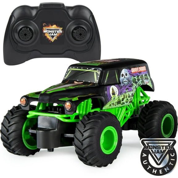 Monster Jam, Official Grave Digger Remote Control Monster Truck, 1:24 Scale, 2.4 GHz, for Ages 4 and Up