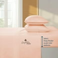 thumbnail image 3 of Hotel Luxury 500-TC Egyptian Cotton RV-Short-Queen Size 4-PCs Sheet Set Fits Upto 10-12" Deep Pocket (Solid, Peach), 3 of 4