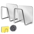 thumbnail image 1 of 2 soportes para esponjas para fregadero de cocina, soporte para esponjas de fregadero con adhesivo fuerte - Soporte para esponjas de acero inoxidable SUS304 impermeable, organizador de fregadero, 1 of 5