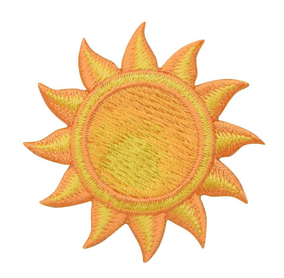 Wholesale Applique Tropical Sun Orange and Yellow Iron-On Patch and Sew-On Patch