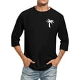 thumbnail image 1 of T-Shirts Homme Manches 3/4 Col Rond Confortable Dégradé Ajusté Tee-Shirt Noir TTTG, 1 of 4