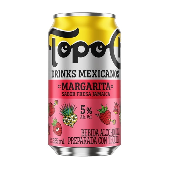Bebida alcohólica preparada Topo Chico Drinks Mexicanos Margarita Fresa Jamaica 355 ml