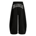 thumbnail image 4 of lnmuld Girls Wide Leg Sweatpants with Los Angeles Graphic and Pockets Black,8-9 Years, 4 of 5