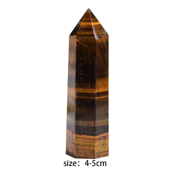 Cristal natural Ojo de tigre Punto de cuarzo Varita Curación Chakra Energía Piedra Likrtyny Libre de BPA