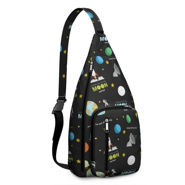 Cosmos Explorer Sling Backpack - Starry Night Sky Pattern Crossbody Shoulder Bag, Water-Resistant Hiking Essential