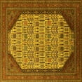 thumbnail image 1 of Ahgly Company Indoor Square Oriental Yellow Industrial Area Rugs, 3' Square, 1 of 4
