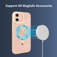 thumbnail image 5 of for iPhone 12 Case [Support for Magsafe] Butterfly Pattern Magnetic Plating Screen Protector Luxury Elegant Case Camera Protector Soft Shockproof Protective Corner Back Cover -Pink, 5 of 6