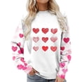 thumbnail image 6 of ClodeEU Women's Valentine's Day Love Heart Print Long Sleeve Round Neck Tops,Casual Trendy Loose T-Shirts Watermelon Red,Womens Plus L, 6 of 6