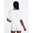 thumbnail image 3 of Joyspun Women's French Terry Lounge Sleep Short Sleeve Top and Shorts Set, 2-Piece, Sizes XS-3X, 3 of 5